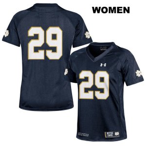 Notre Dame Fighting Irish Women's Ovie Oghoufo #29 Navy Under Armour No Name Authentic Stitched College NCAA Football Jersey ACQ1099EJ